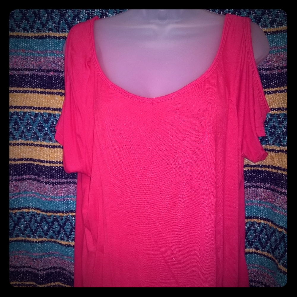 Cute red/pink top with open shoulder